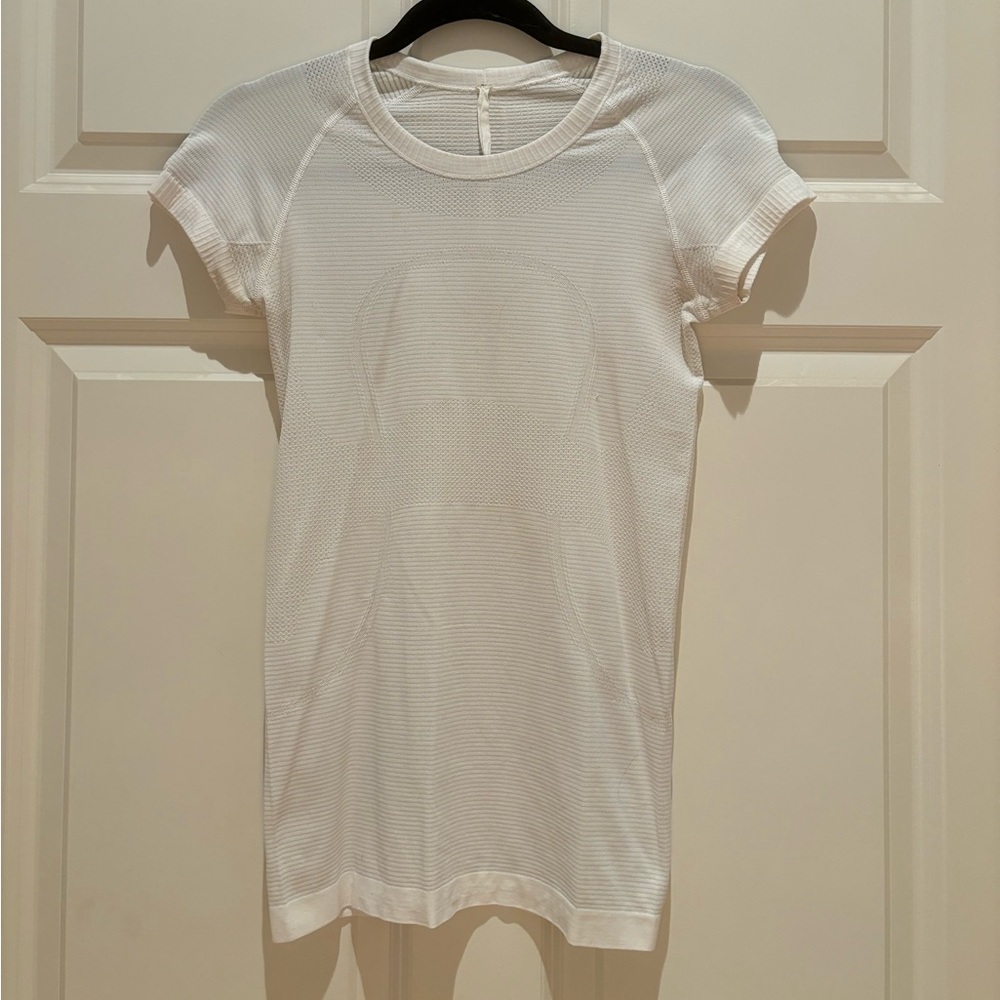 White Lululemon Swiftly Tech Short-Sleeve Shirt
